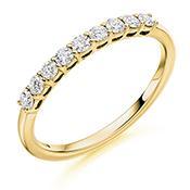 Diamond brilliant claw set 0.33ct 1/2 eternity ring Ring Gemex 18ct yellow gold *  