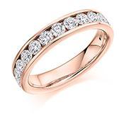 Diamond channel set brilliant 1.0ct 1/2 eternity ring Ring Gemex 18ct rose gold *  