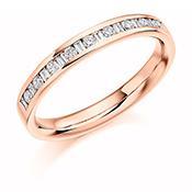 Diamond channel set mixed cut 0.25ct half eternity band Ring Rock Lobster 18ct rose gold *  