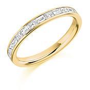 Diamond channel set mixed cut 0.60ct half eternity band Ring Gemex 18ct yellow gold *  