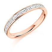 Diamond channel set mixed cut 0.60ct half eternity band Ring Rock Lobster 18ct rose gold *  