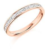 Diamond channel set mixed cut 0.60ct half eternity band Ring Gemex 18ct rose gold *  