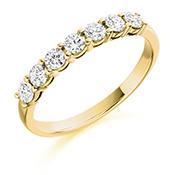 Diamond claw set 0.50ct brilliant cut 1/2 eternity ring Ring Gemex 18ct yellow gold *  
