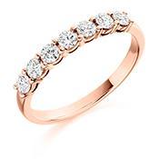 Diamond claw set 0.50ct brilliant cut 1/2 eternity ring Ring Rock Lobster 18ct rose gold *  