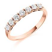 Diamond claw set 0.50ct brilliant cut 1/2 eternity ring Ring Gemex 18ct rose gold *  
