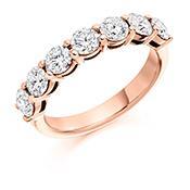 Diamond claw set 1.50ct 1/2 eternity ring Ring Gemex 18ct rose gold *  