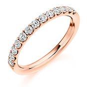 Diamond micro claw set 0.50ct 1/2 eternity ring Ring Gemex 18ct rose gold *  