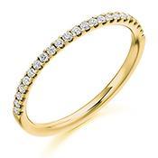 Diamond micro claw set brilliant 0.25ct 1/2 eternity ring Ring Gemex 18ct yellow gold *  