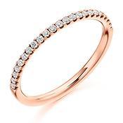 Diamond micro claw set brilliant 0.25ct 1/2 eternity ring Ring Rock Lobster 18ct rose gold *  