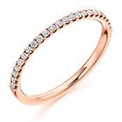 Diamond micro claw set brilliant 0.25ct 1/2 eternity ring Ring Gemex 18ct rose gold *  