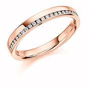 Diamond offset channel set 0.12ct 1/2 eternity ring Ring Rock Lobster 18ct rose gold *  