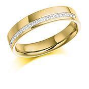 Diamond offset channel set  0.25 half eternity band Ring Rock Lobster 18ct yellow gold *  