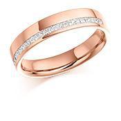 Diamond offset channel set  0.25 half eternity band Ring Rock Lobster 18ct rose gold *  