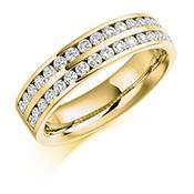 Diamond twin channel set 0.75ct 1/2 eternity band Ring Rock Lobster 18ct yellow gold *  