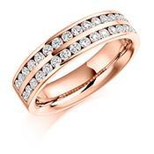 Diamond twin channel set 0.75ct 1/2 eternity band Ring Rock Lobster 18ct rose gold *  