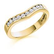 Diamond wave 0.33ct half eternity ring Ring Gemex 18ct yellow gold *  