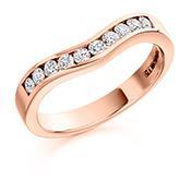 Diamond wave 0.33ct half eternity ring Ring Gemex 18ct rose gold *  