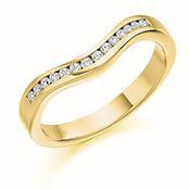 Diamond wave channel 0.16ct half eternity ring Ring Gemex 18ct yellow gold *  