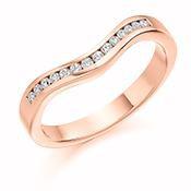 Diamond wave channel 0.16ct half eternity ring Ring Gemex 18ct rose gold *  