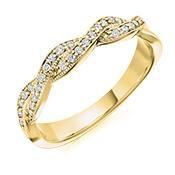 Diamond woven 1/2 eternity band Ring Rock Lobster 18ct yellow gold *  
