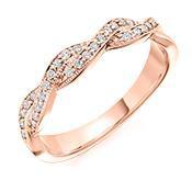 Diamond woven 1/2 eternity band Ring Gemex 18ct rose gold *  