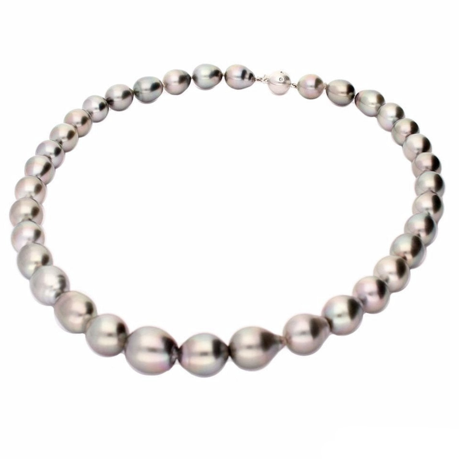 Graduated Tahitian pearl necklace with 18ct Gold & diamond clasp Neckwear Gellner   