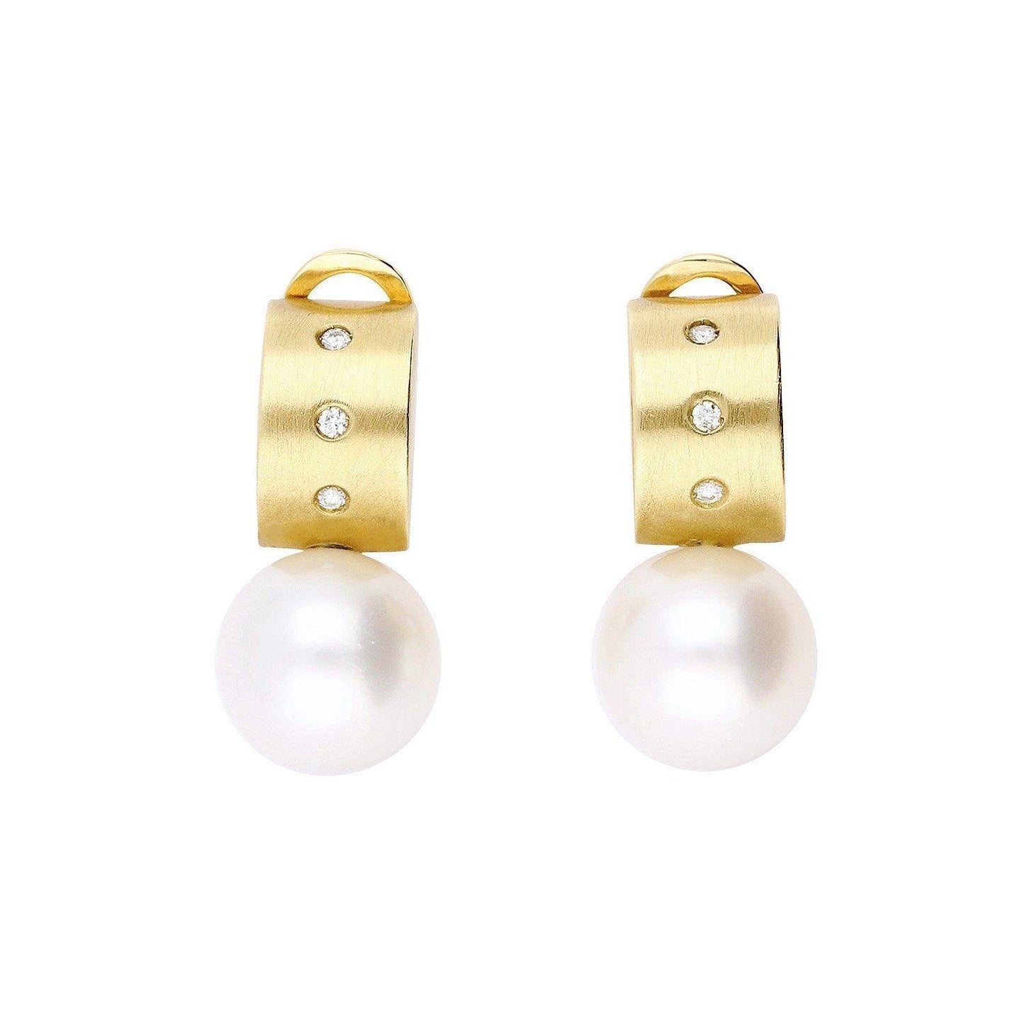 18ct gold southsea pearl diamond earrings Earrings Rock Lobster   