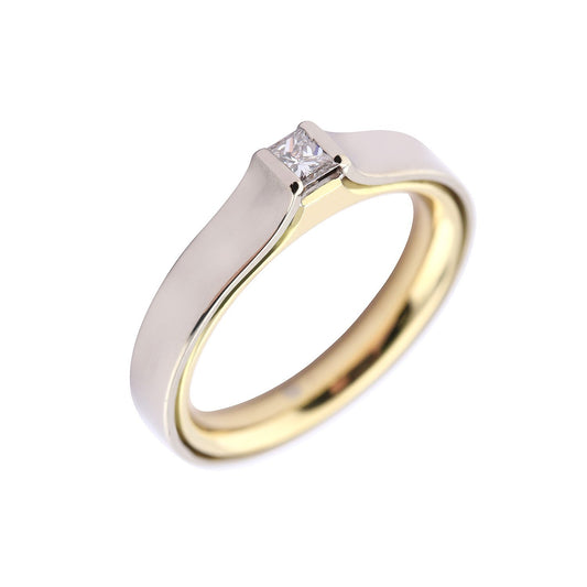 18ct white yellow gold 0.15ct natural diamond ring  GVS2 size L Ring Rock Lobster   
