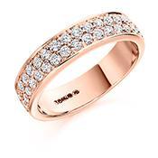 Diamond 0.75ct double row 1/2 eternity band Ring Gemex 18ct rose gold *  