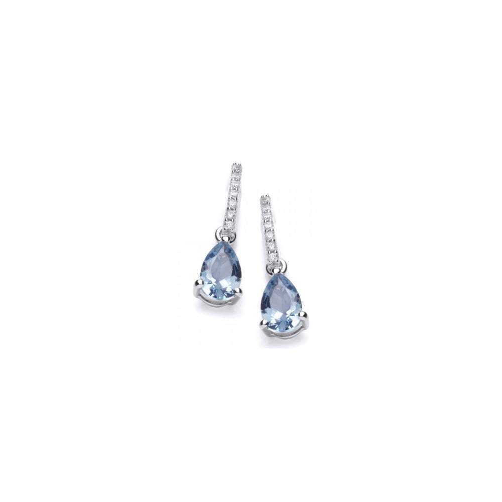 Silver aqua CZ glamour teardrop earrings Earrings Rock Lobster Jewellery   