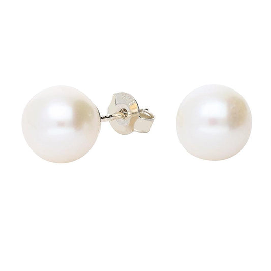 Silver white 9mm-9.5mm quality freshwater pearl stud earrings Earrings Rock Lobster   