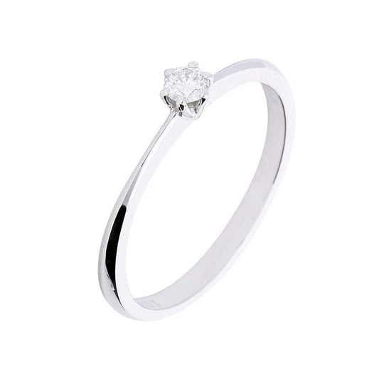 Manhatton 18ct white gold 0.10ct Natural Diamond 6 claw ring size M Ring Not specified   