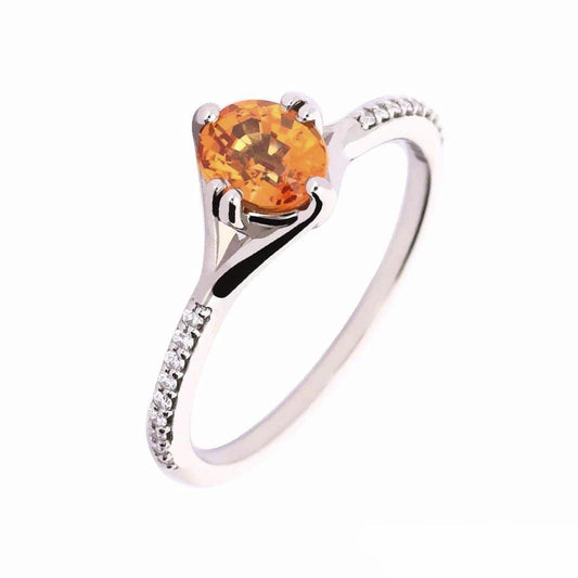 Palladium spessartine garnet diamond ring Ring Stuller   