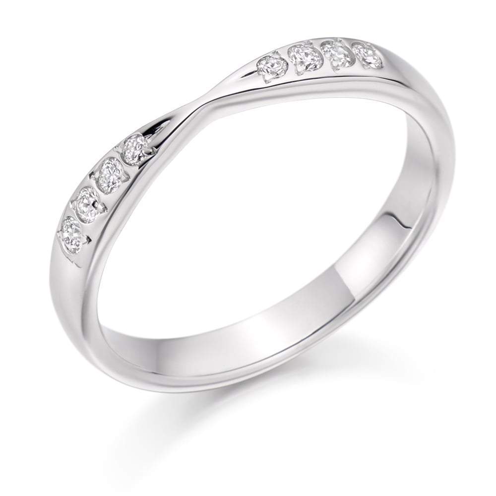 Diamond 0.15ct shaped 1/2 eternity ring Ring Rock Lobster platinum *  