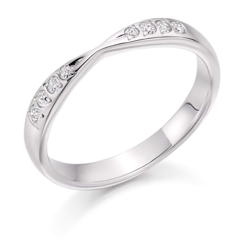 Diamond 0.15ct shaped 1/2 eternity ring Ring Gemex platinum *  