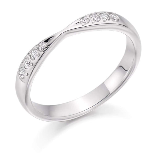 Diamond 0.15ct shaped 1/2 eternity ring Ring Gemex platinum *  