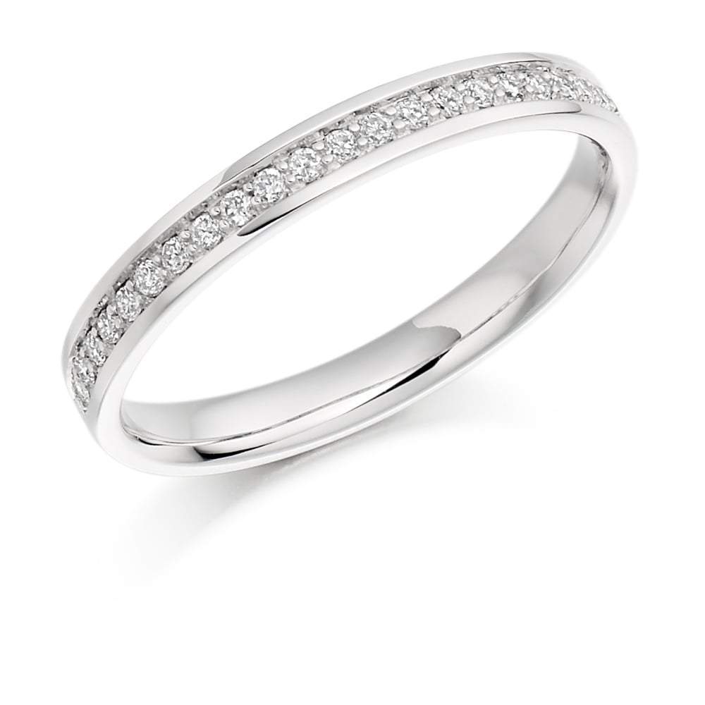 Diamond 0.17ct half eternity ring Ring Gemex 18ct white gold *  
