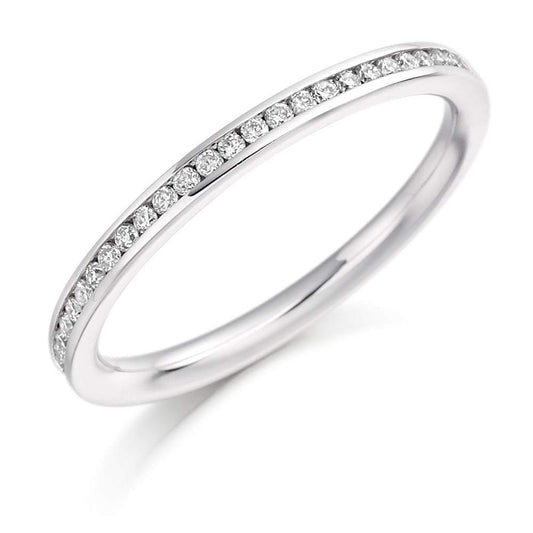 Diamond 0.20ct channel set 1/2 eternity ring Ring Gemex platinum *  