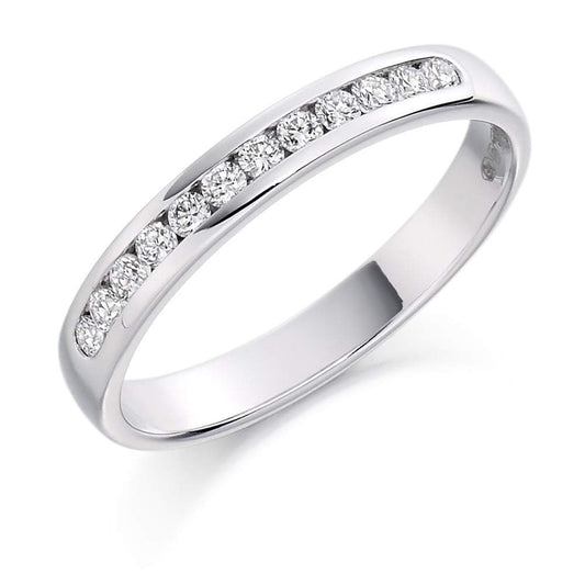 Diamond 0.25ct channel set half eternity ring Ring Gemex platinum *  