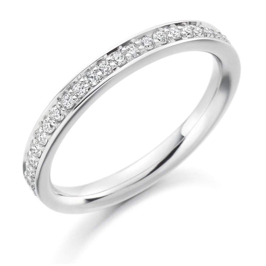Diamond grain set 0.25ct 1/2 eternity ring Ring Gemex platinum *  