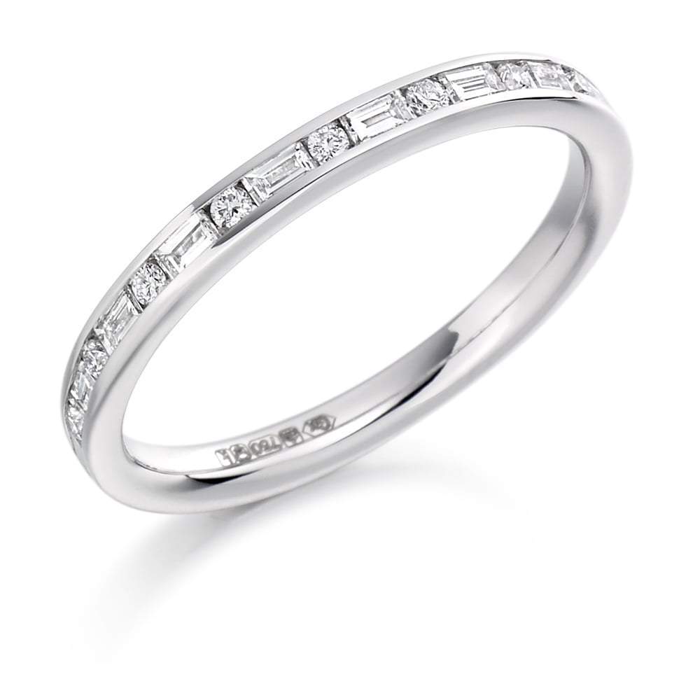Diamond 0.30ct channel set mixed cut 1/2 eternity band Ring Rock Lobster platinum *  