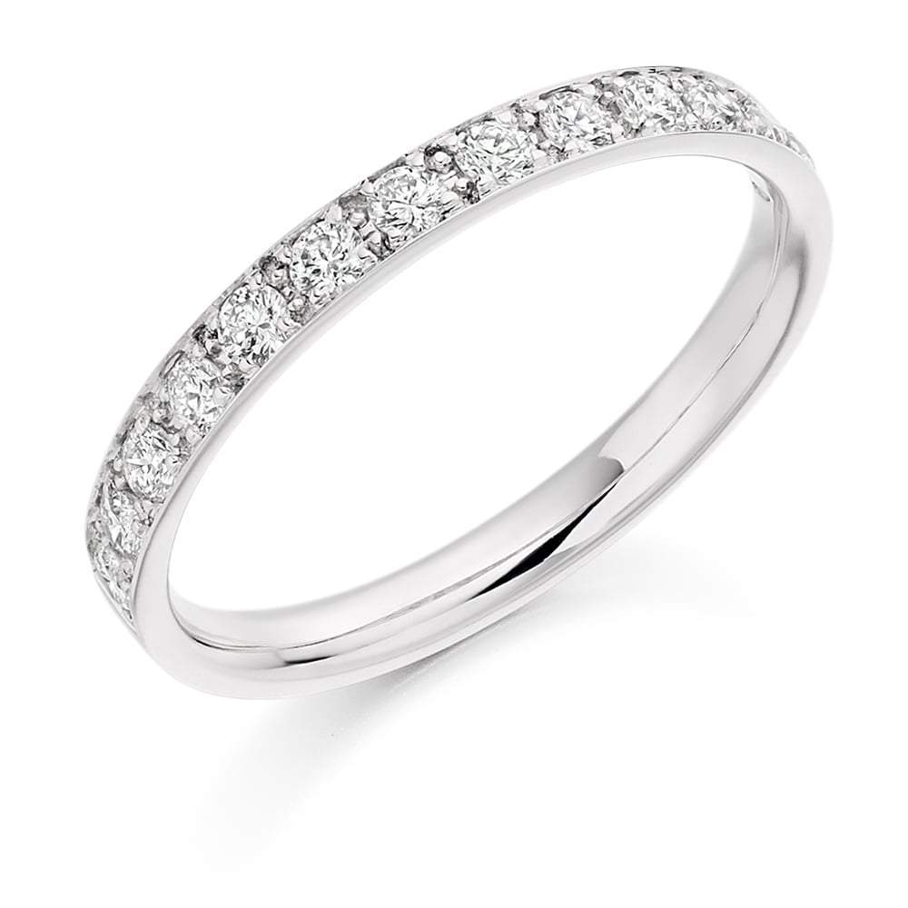 Diamond 0.40ct grain set half eternity ring Ring Gemex platinum *  