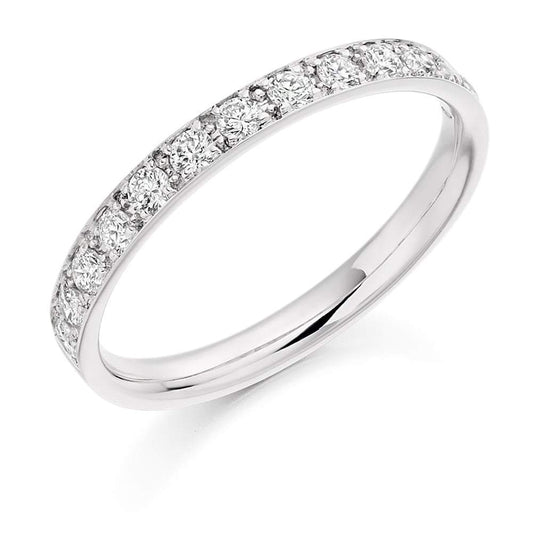 Diamond 0.40ct grain set half eternity ring Ring Gemex platinum *  