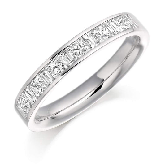 Diamond 0.75ct channel set mixed cut 1/2 eternity band Ring Rock Lobster platinum *  