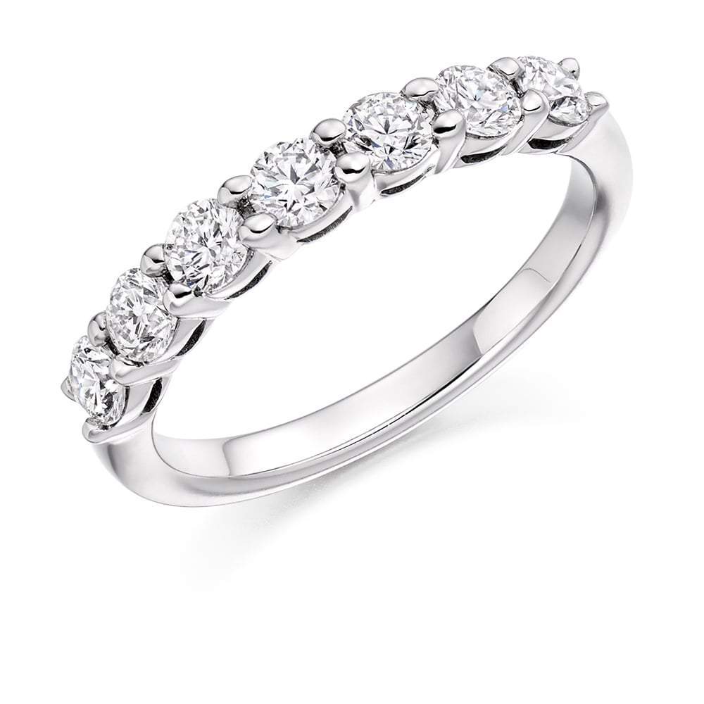 Diamond 0.75ct claw set 1/2 eternity ring Ring Gemex platinum *  