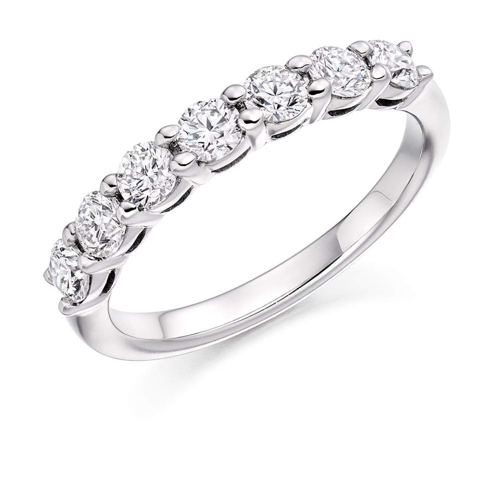 Diamond 0.75ct claw set 1/2 eternity ring Ring Rock Lobster platinum *  