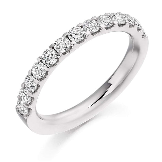 Diamond 0.75ct micro claw set 1/2 eternity ring Ring Rock Lobster platinum *  