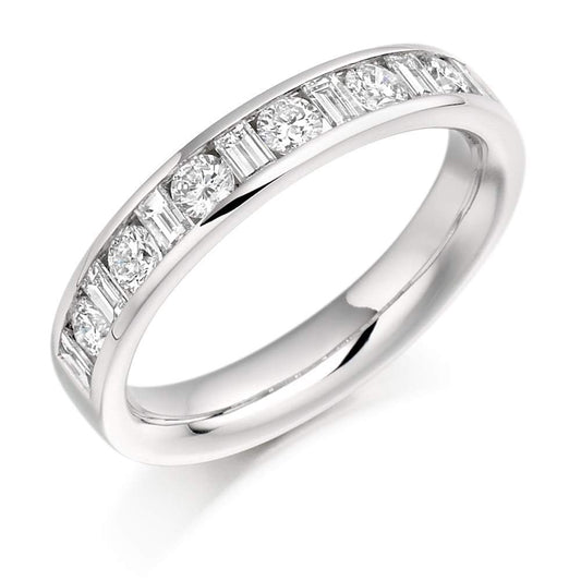 Diamond 0.76ct channel set mixed cut 1/2 eternity band Ring Rock Lobster platinum *  