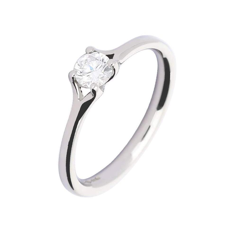 Platinum 4 claw brilliant cut 0.30ct certified natural diamond ring  EVS2 Ring Rock Lobster   