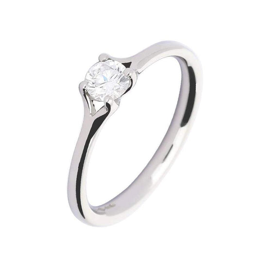 Platinum 4 claw brilliant cut 0.30ct certified natural diamond ring  EVS2 Ring Rock Lobster   